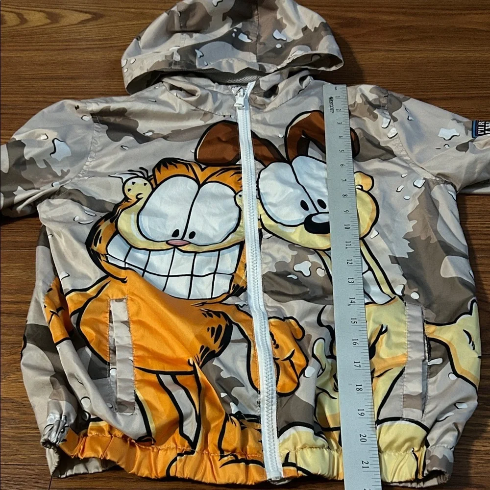 GARFIELD Boys Girls Light Weight Hooded JACKET Coat‎ Hoodie Size 14 HTF Linned